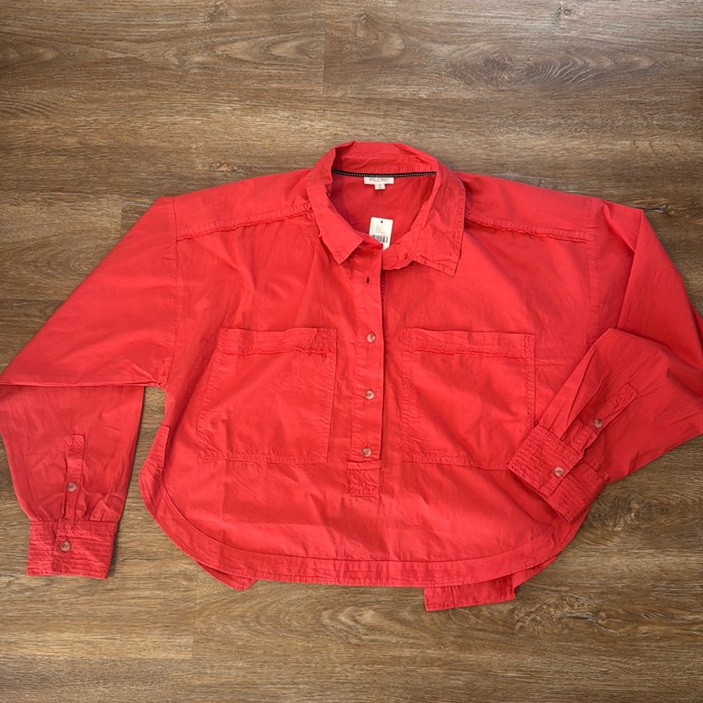 By Anthropologie- Back-Slit Buttondown Shirt